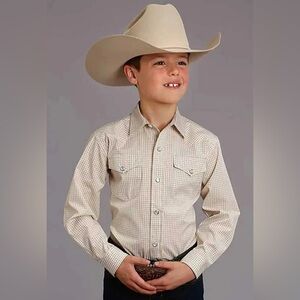 Stetson Blue and White Plaid Shirt